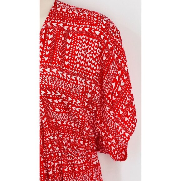 Victoria's Secret Heart Kimono Robe One Size Red White Hearts - Picture 2 of 8